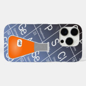 Oranje Erlenmeyer (met Initialen) Chemie Case-Mate iPhone Case (Achterkant (horizontaal))
