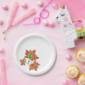 Oranje esdoornblad papieren bordje (Feest)