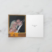 Oranje esdoornbladeren op bruine bruiloft Dank u Bedankkaart (Binnen)