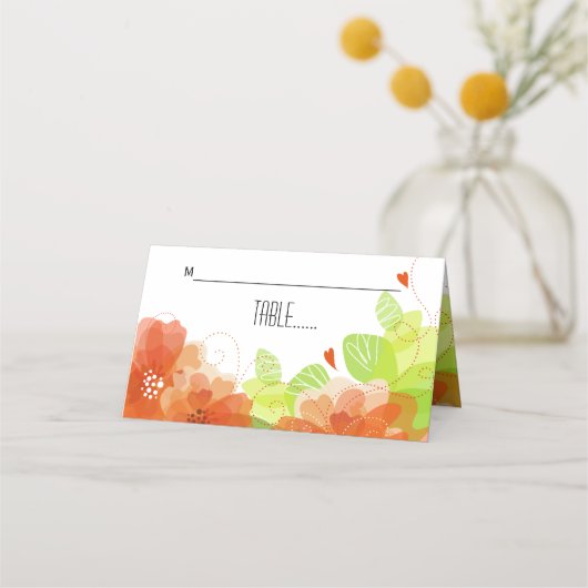 Oranje etherische bloemen bloemenbruiloft escort k (Voorkant)