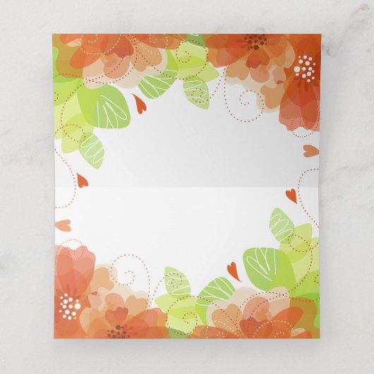 Oranje etherische bloemen bloemenbruiloft escort k (Binnenkant ongevouwen)