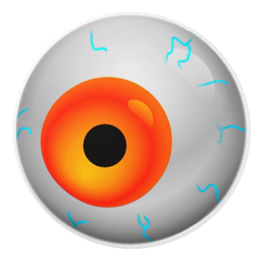 Oranje Eyeball Zombie Drawer Knop (Voorkant)