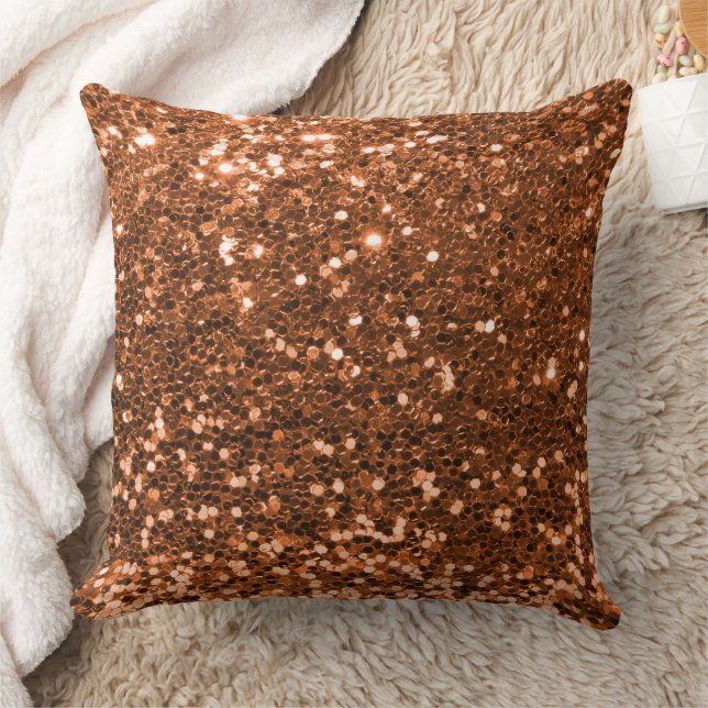 Oranje Faux Sequin Glitter Sierkussen (Deken)