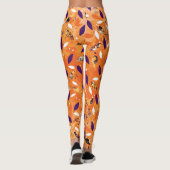 Oranje Feather Halloween Leggings (Achterkant)