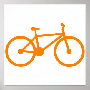 Oranje fiets poster