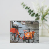 Oranje fietsenBriefkaart Briefkaart (Staand voorkant)