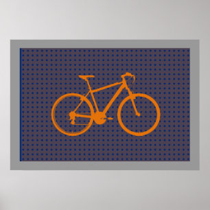 oranje fietsenfiets poster
