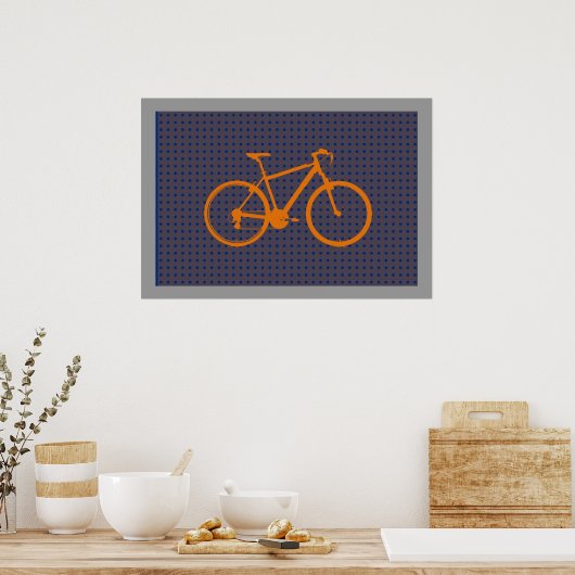 oranje fietsenfiets poster (Keuken)