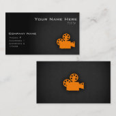 Oranje filmcamera visitekaartje (Voorkant / Achterkant)