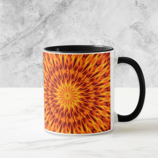 Oranje Flames Kaleidoscope Mok