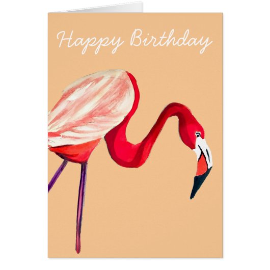 Oranje flamingo waterverf vogelkunst (Voorkant)