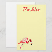 Oranje flamingo waterverf vogelkunst briefpapier (Voorkant / Achterkant)