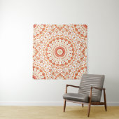 Oranje Floral Mandala Wandkleed (In situ)