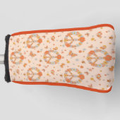 Oranje Floral Patroon Golfheadcover (Voorkant)