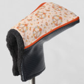 Oranje Floral Patroon Golfheadcover (3/4 voorkant)