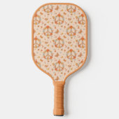Oranje Floral Patroon Pickleball Paddle (Achterkant)
