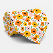 Oranje floreel stropdas (Opgerold)