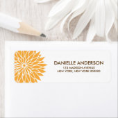 Oranje Flower Address-retourlabels Etiket (Insitu)