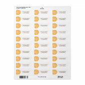 Oranje Flower Address-retourlabels Etiket (Full Sheet)