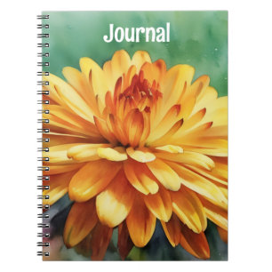 Oranje Flower Art Notitieboek Journal personaliser