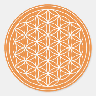 Oranje Flower of Life Sticker