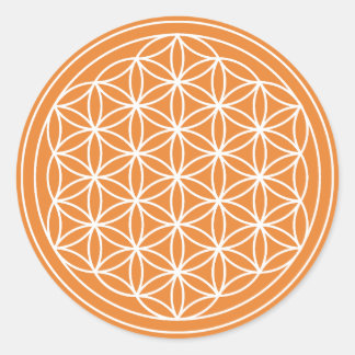 Oranje Flower of Life Sticker