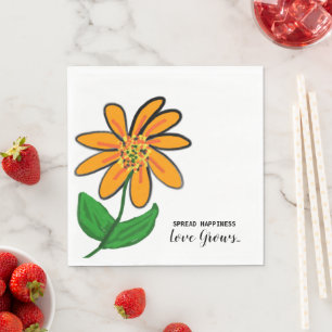 Oranje Flower Spread Happiness Paper Servet