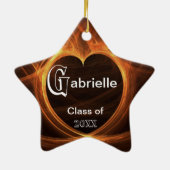 Oranje foto Afstuderen keepomwille Keramisch Ornament (Achterkant)