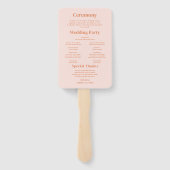 Oranje foto Boho Disco bruiloft programma Handwaaier (Achterkant)