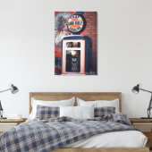 Oranje foto brandstofpomp canvas afdruk (Insitu (Slaapkamer))