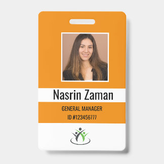 Oranje | Foto Personeelslogo of QR CODE Beveiligin Badge