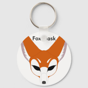 Oranje Fox Mask Sleutelhanger