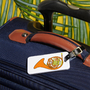 Oranje Franse hoorn Bagagelabels