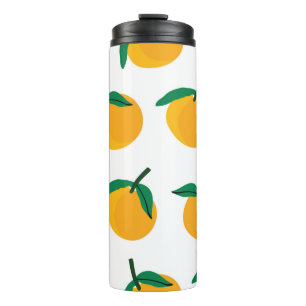 oranje fruit met witte achtergrond naadloos besche thermosbeker
