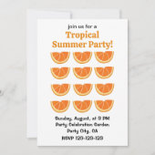 Oranje Fruit Slice Tropical Summer Party Kaart (Voorkant)