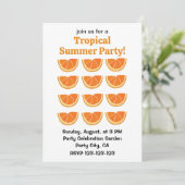 Oranje Fruit Slice Tropical Summer Party Kaart (Staand voorkant)