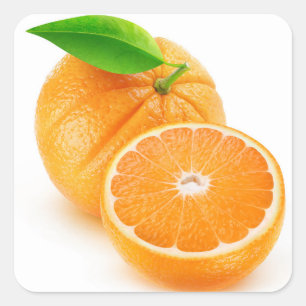Oranje fruit vierkante sticker