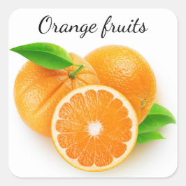 Oranje fruit vierkante sticker