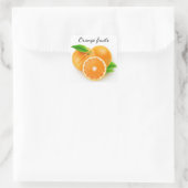 Oranje fruit vierkante sticker (Tas)