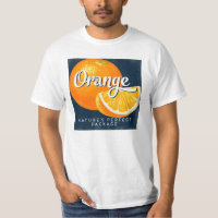 Oranje  fruitetiketteringretro