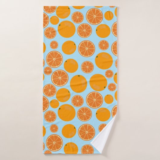 Oranje fruitpatroon badhanddoek (Badhanddoek)