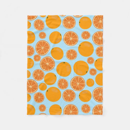 Oranje fruitpatroon fleece deken (Voorkant)