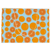 Oranje fruitpatroon groot cadeauzakje (Achterkant)