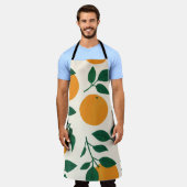 Oranje fruitpatroonillustratie schort (Gedragen)