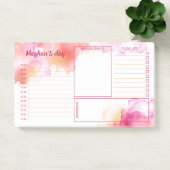 Oranje Fuchsia Waterverf Vlekken Dagelijkse Planne Post-it® Notes (Kantoor)