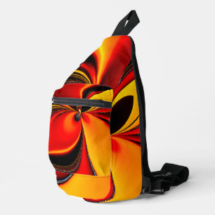 Oranje Fury Fractal Amerikaanse Mojo Kussen Sling Bag