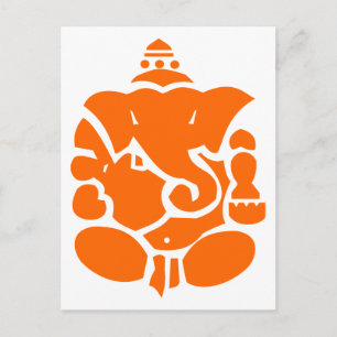 Oranje Ganesha-illustratie Briefkaart