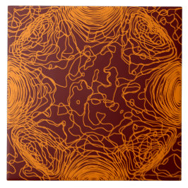 Oranje garen keramische Tegel Tegeltje