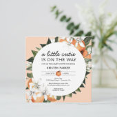 Oranje geacht Baby shower met kleine dijen Kaart (Staand voorkant)