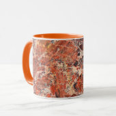 Oranje gebogen Jasper Stone Pattern Mok (Voorkant links)